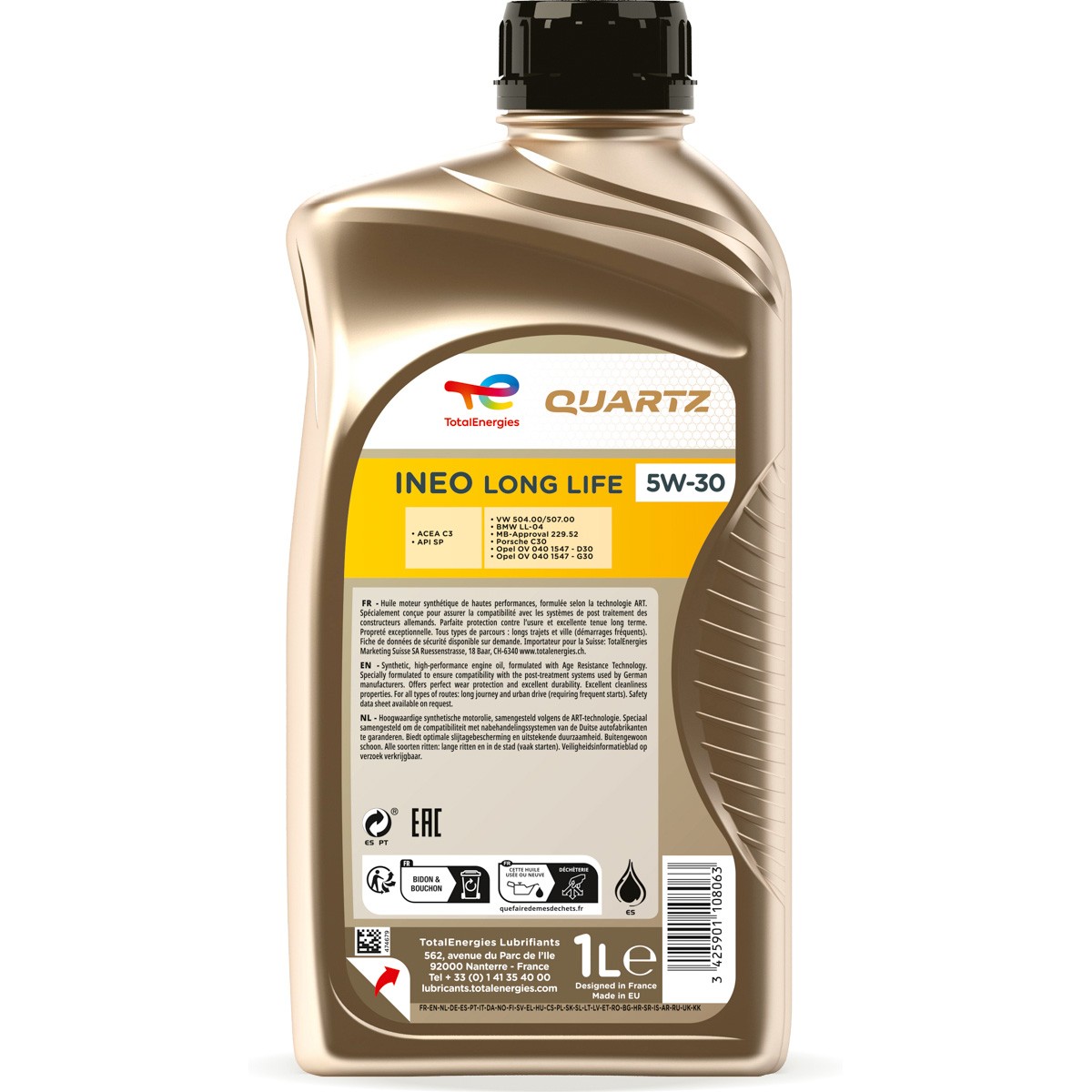 ACEITE PARA MOTOR TOTAL QUARTZ INEO LONG LIFE 5W30 LITRO - Image 2