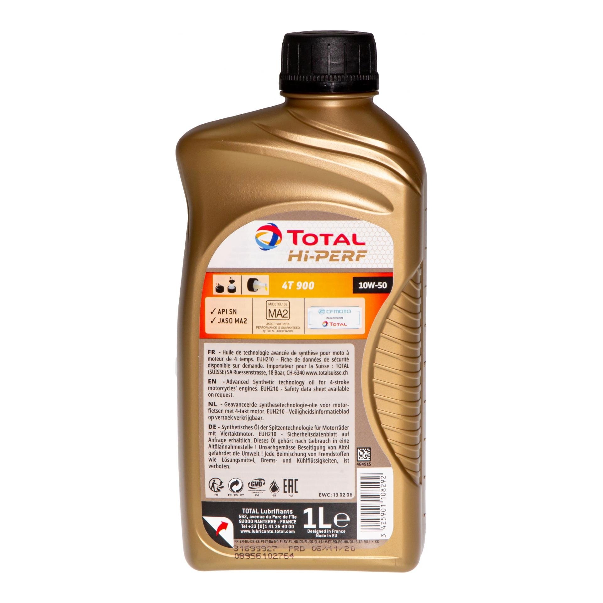 ACEITE PARA MOTO TOTAL HI-PERF 4T 900 10W50 LITRO - Image 3